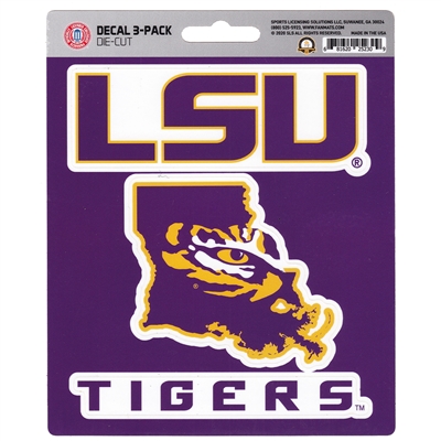 LSU Tigers Decals - 3 Pack