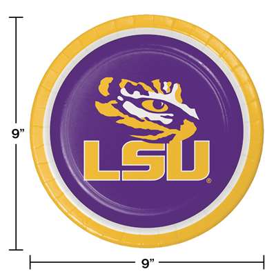 Be ready for game day! Cheer on your favorite college team with these full color, sturdy style, paper dinner plates. This set of 8 plates are a high quality addition to any gathering. Measures 8 3/4 inches. Officially licensed by the NCAA and manufactured