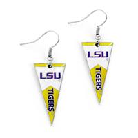 LSU Tigers Dangler Earrings - Pennant