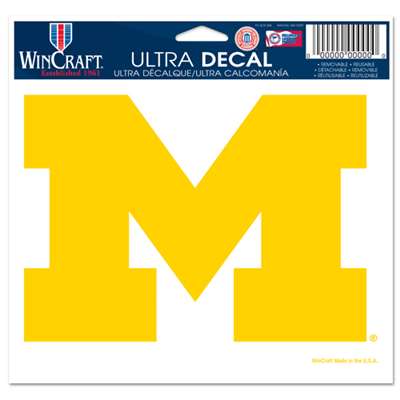 Michigan Wolverines Ultra Decal 5" x 6" - Yellow M