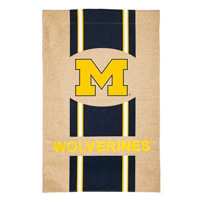 Michigan Wolverines Burlap Flag - 28" x 44"