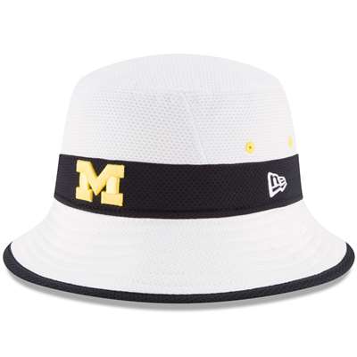 Michigan Wolverines New Era Training Bucket Hat - White