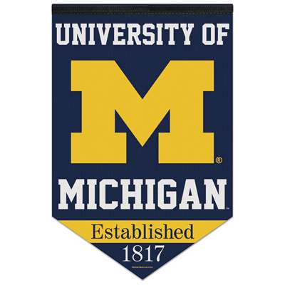 Michigan Wolverines Chevron Premium Felt Banner - 17" X 26"