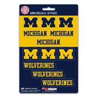 Michigan Wolverines Mini Decals - 12 Pack