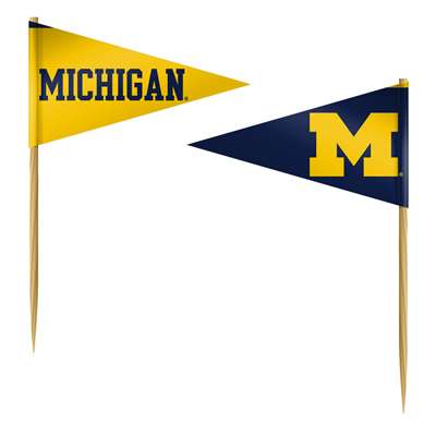 Michigan Wolverines Toothpick Flag - 36 Pack