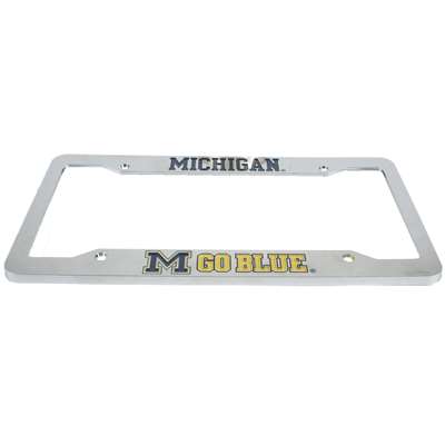 Michigan Wolverines Chrome Plastic License Plate Frame