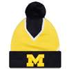 Michigan Wolverines New Era Logo Whiz 3 Pom Knit Beanie