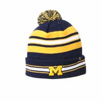 Michigan Wolverines Zephyr Winter Park Pom Knit Beanie