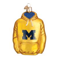 Michigan Wolverines Glass Christmas Ornament - Hoodie