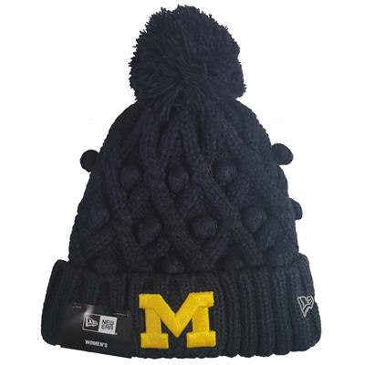 Michigan Wolverines New Era Womens Toasty Pom Knit