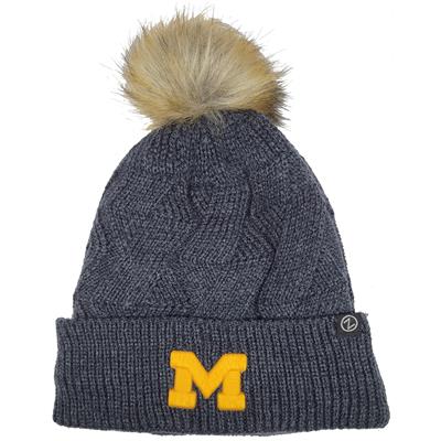 Michigan Wolverines Zephyr Women's Tina Pom Knit B