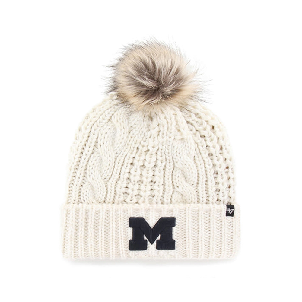 Women's Tennessee Titans '47 Navy Logo Meeko Cuffed Knit Hat with Pom