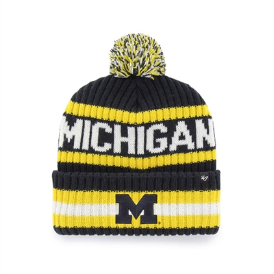 Michigan Wolverines 47 Brand Bering Cuff Knit Beanie - Navy