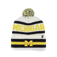 Michigan Wolverines 47 Brand Bering Cuff Knit Beanie - White