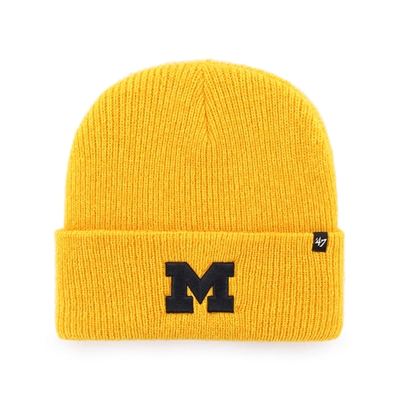 Michigan Wolverines 47 Brand Brain Freeze Cuff Knit Beanie - Yellow