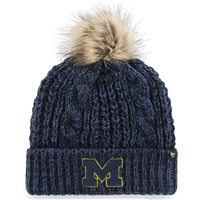 Michigan Wolverines 47 Brand Womens Meeko Pom Knit - Navy