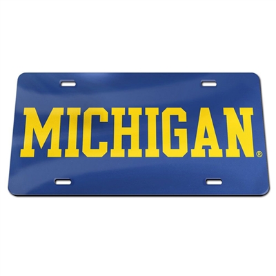 Michigan Wolverines Mirrored Acrylic License Plate