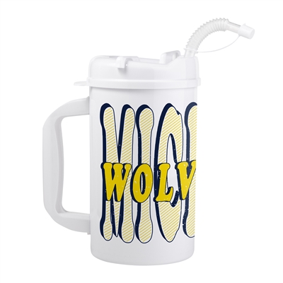 Michigan Wolverines 33oz Plastic Trucker Tumbler