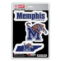 Memphis Tigers Decals - 3 Pack