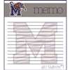 This 2 pack of memo pads features a team logo with a team color header that says Memo on each page. The body of the pad has lines and has a team logo in the background. Each pad contains 50 pages. (2 pack of 50each). Measures 4.5 inches wide by 5 inches t