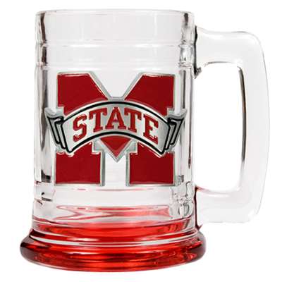 Mississippi State Bulldogs 15oz Glass Tankard - Maroon Bottom