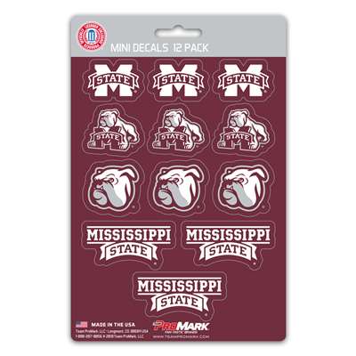 Mississippi State Bulldogs Mini Decals - 12 Pack