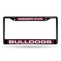 Mississippi State Bulldogs Inlaid Acrylic Black License Plate Frame