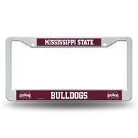 Mississippi State Bulldogs White Plastic License Plate Frame