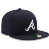 Atlanta Braves New Era 5950 Fitted Hat - Road - Navy