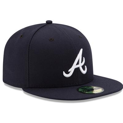 Atlanta Braves New Era 5950 Fitted Hat - Road - Navy