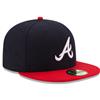 Atlanta Braves New Era 5950 Fitted Hat - Home - Navy/Red