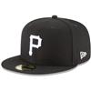 Pittsburgh Pirates New Era 5950 League Basic Fitted Hat - Black/White