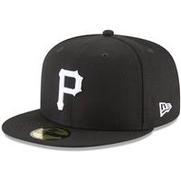 Pittsburgh Pirates New Era 5950 League Basic Fitted Hat - Black/White