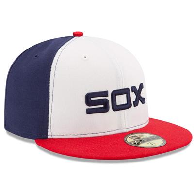 Chicago White Sox New Era 5950 Fitted Hat - Alt 2 - White/Red