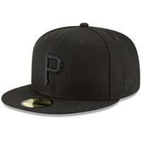 Pittsburgh Pirates New Era 5950 Fitted Hat - Black/Black