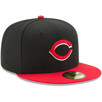 Cincinnati Reds New Era 5950 Fitted Hat - Alt - Black/Red