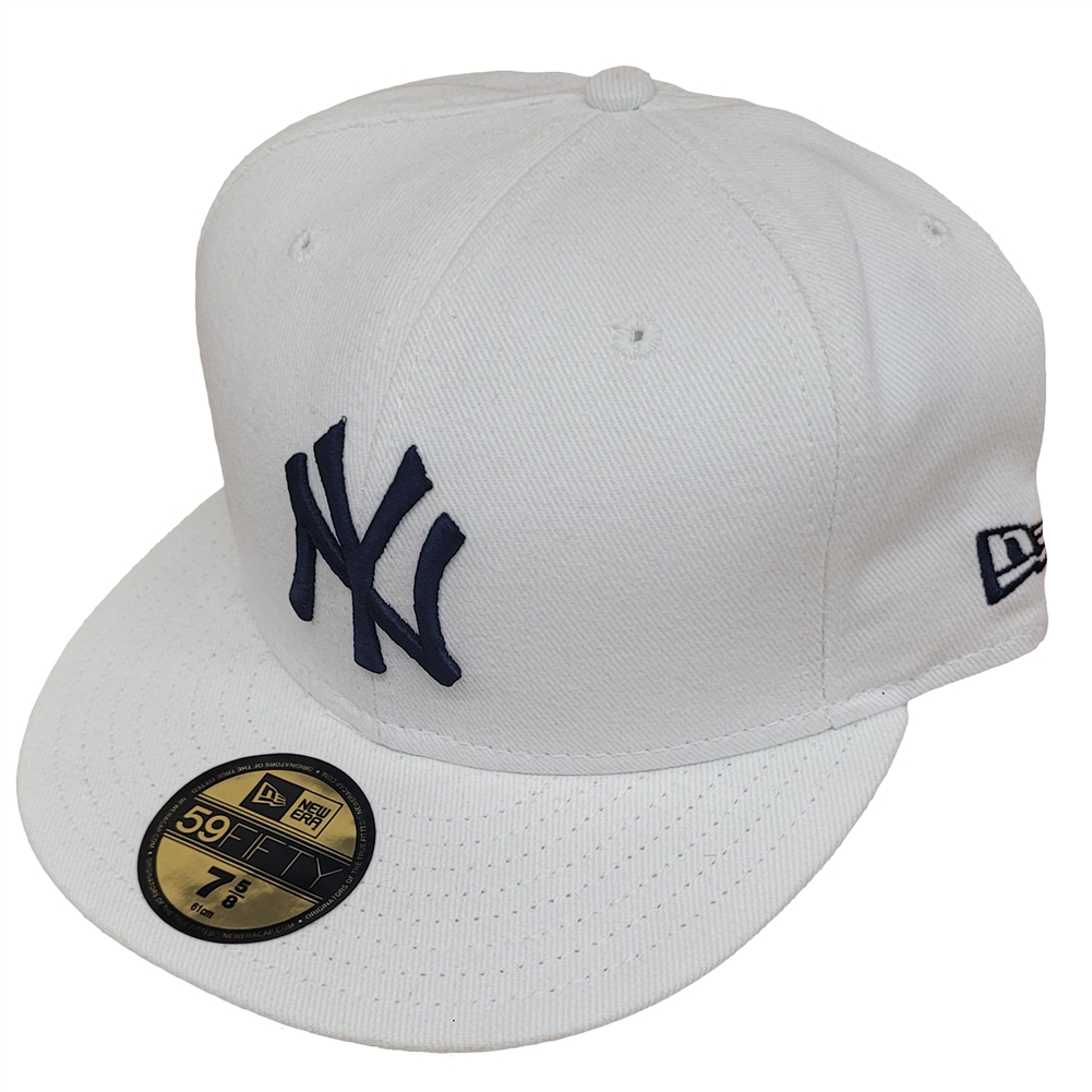 New York Yankees New Era 5950 Basic Fitted Hat - White/Navy