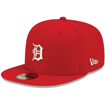 Detroit Tigers New Era 5950 Basic Fitted Hat - Red