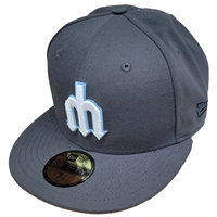 Seattle Mariners New Era 5950 Fitted Hat - Charcoa