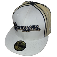 Milwaukee Brewers New Era 5950 Fitted Hat - White/