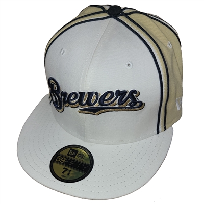 Milwaukee Brewers New Era 5950 Fitted Hat - White/