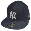 New York Yankees New Era 5950 Black Denim Fitted H