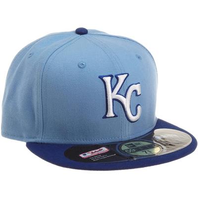 Kansas City Royals New Era 5950 Fitted Hat - Alt 2 - Light Blue/Royal