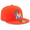 Miami Marlins New Era 5950 Fitted Hat - Road - Orange