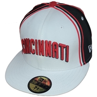 Cincinnati Reds New Era 5950 Fitted Hat - White/Bl