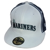 Seattle Mariners New Era 5950 Fitted Hat - White/N