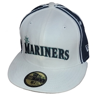 Seattle Mariners New Era 5950 Fitted Hat - White/N