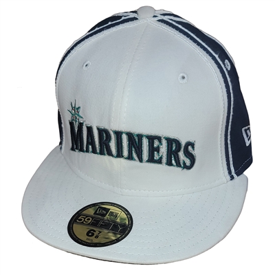 Seattle Mariners New Era 5950 Fitted Hat - White/N