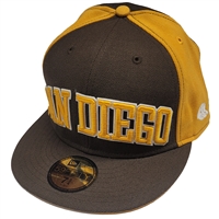 San Diego Padres New Era 5950 Fitted Hat - Brown/Y