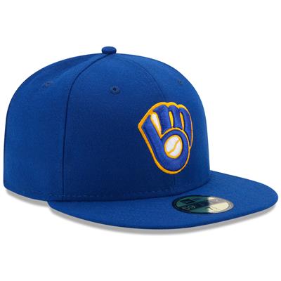 Milwaukee Brewers New Era 5950 Fitted Hat - Alt - Royal